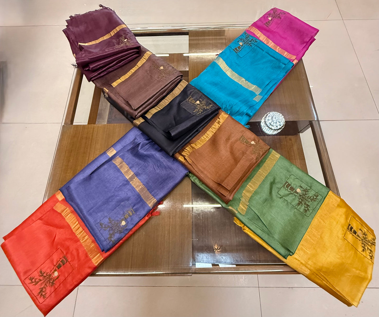 Pure Kosa Silk Dupatta with Golden Zari Border