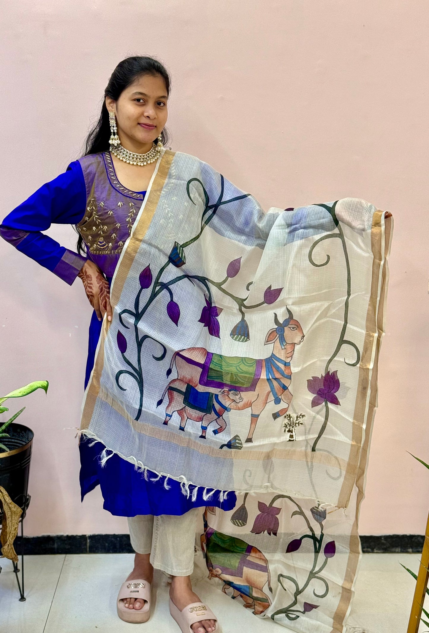 Sacred Motifs Pichwai Dupatta