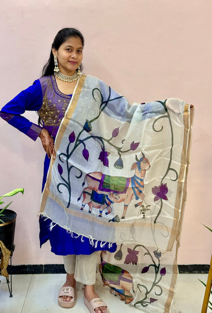 Sacred Motifs Pichwai Dupatta