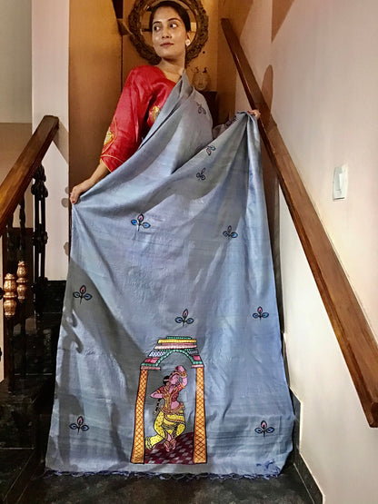 Pattachitra Hand Painted Dupatta from Raghurajpur, Odisha