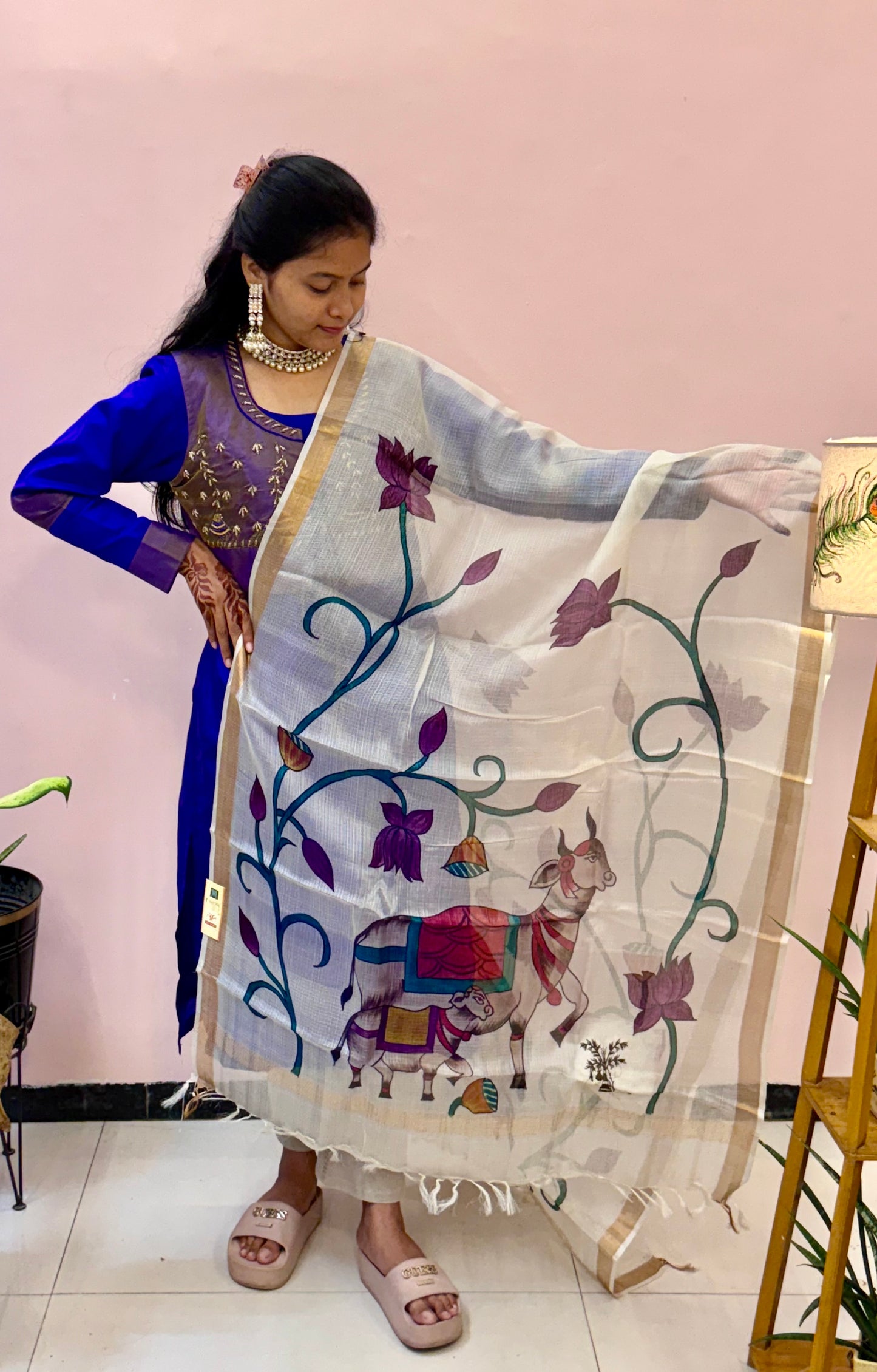 Sacred Motifs Pichwai Dupatta