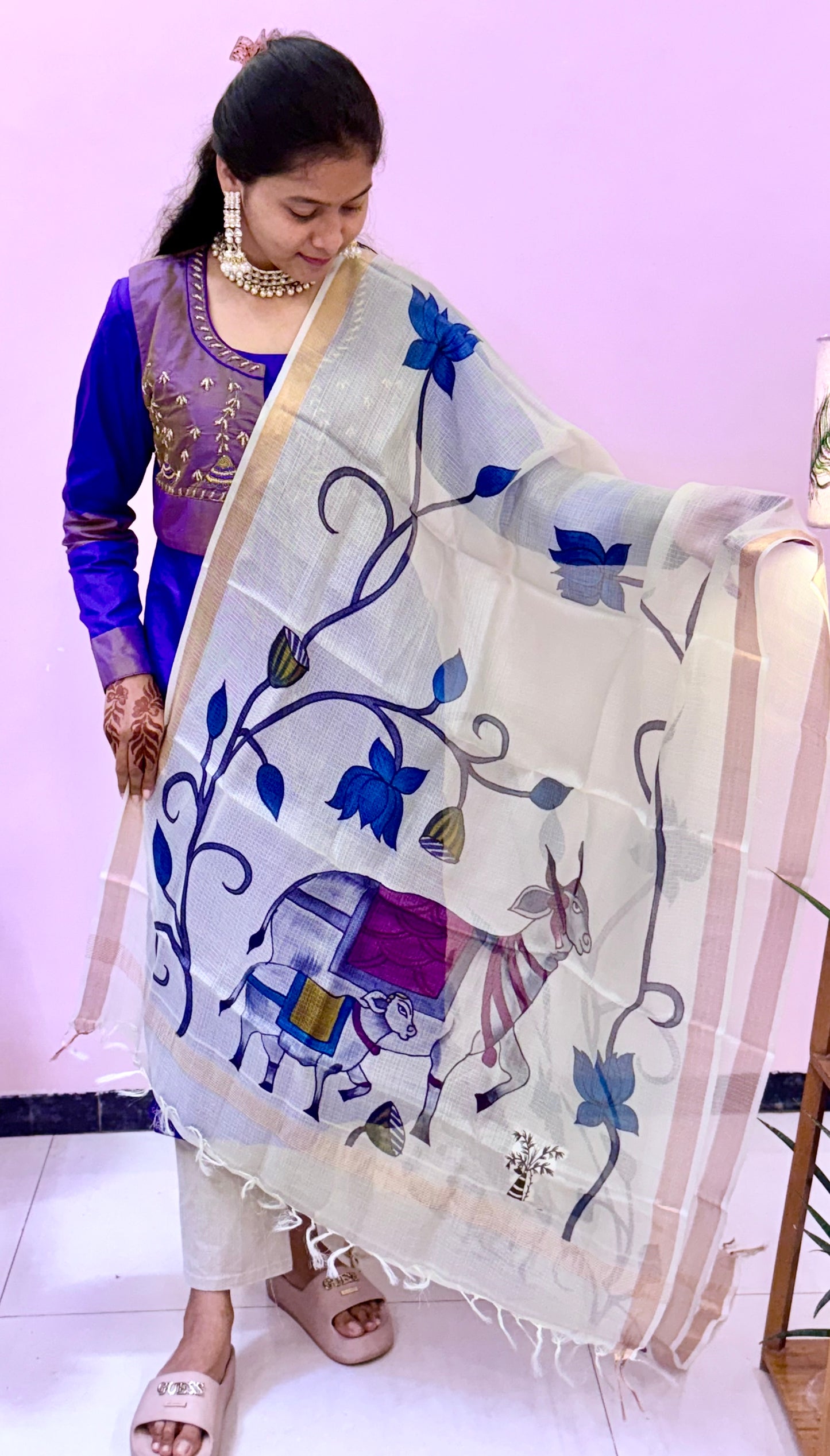 Sacred Motifs Pichwai Dupatta