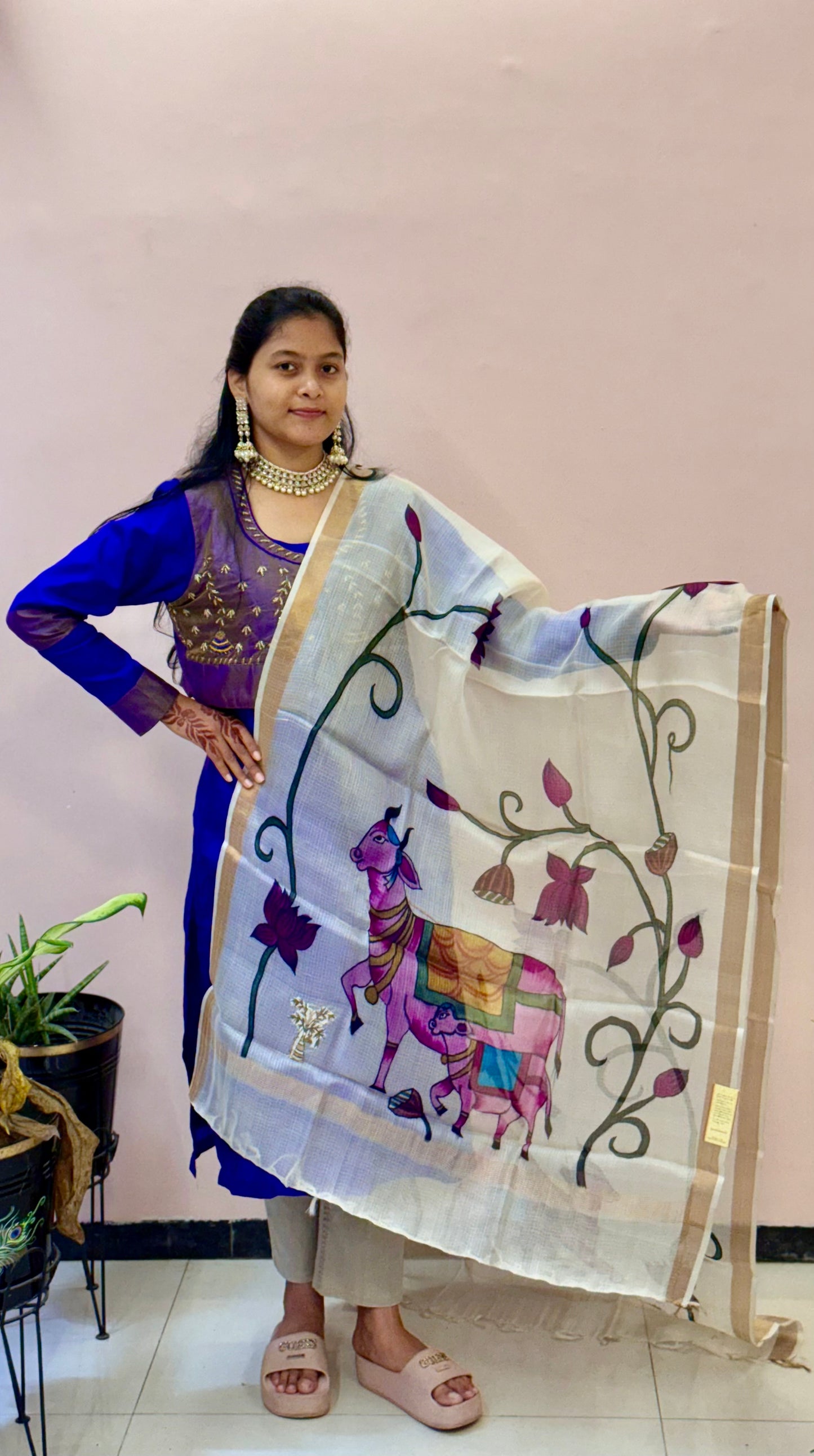 Sacred Motifs Pichwai Dupatta