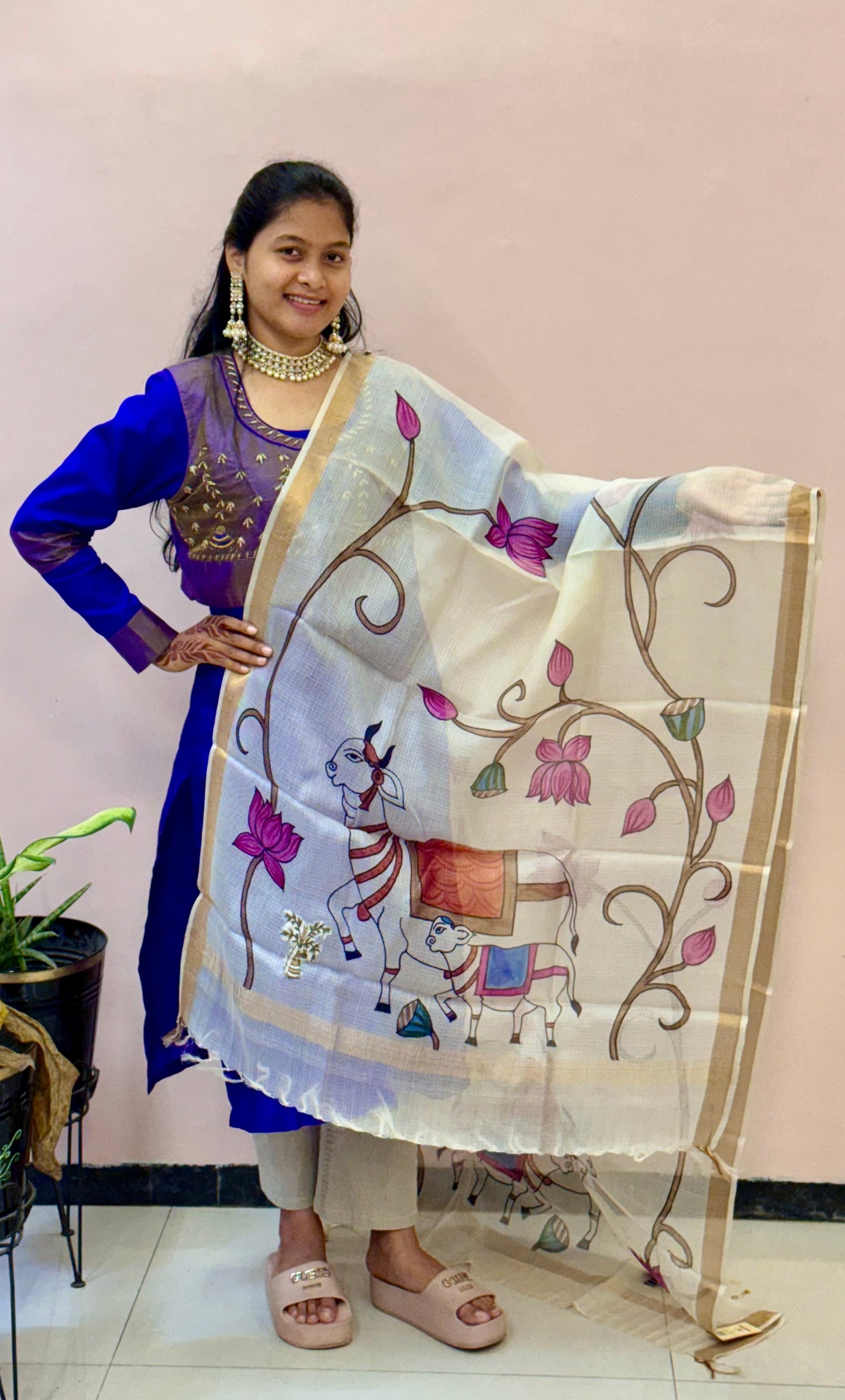 Sacred Motifs Pichwai Dupatta