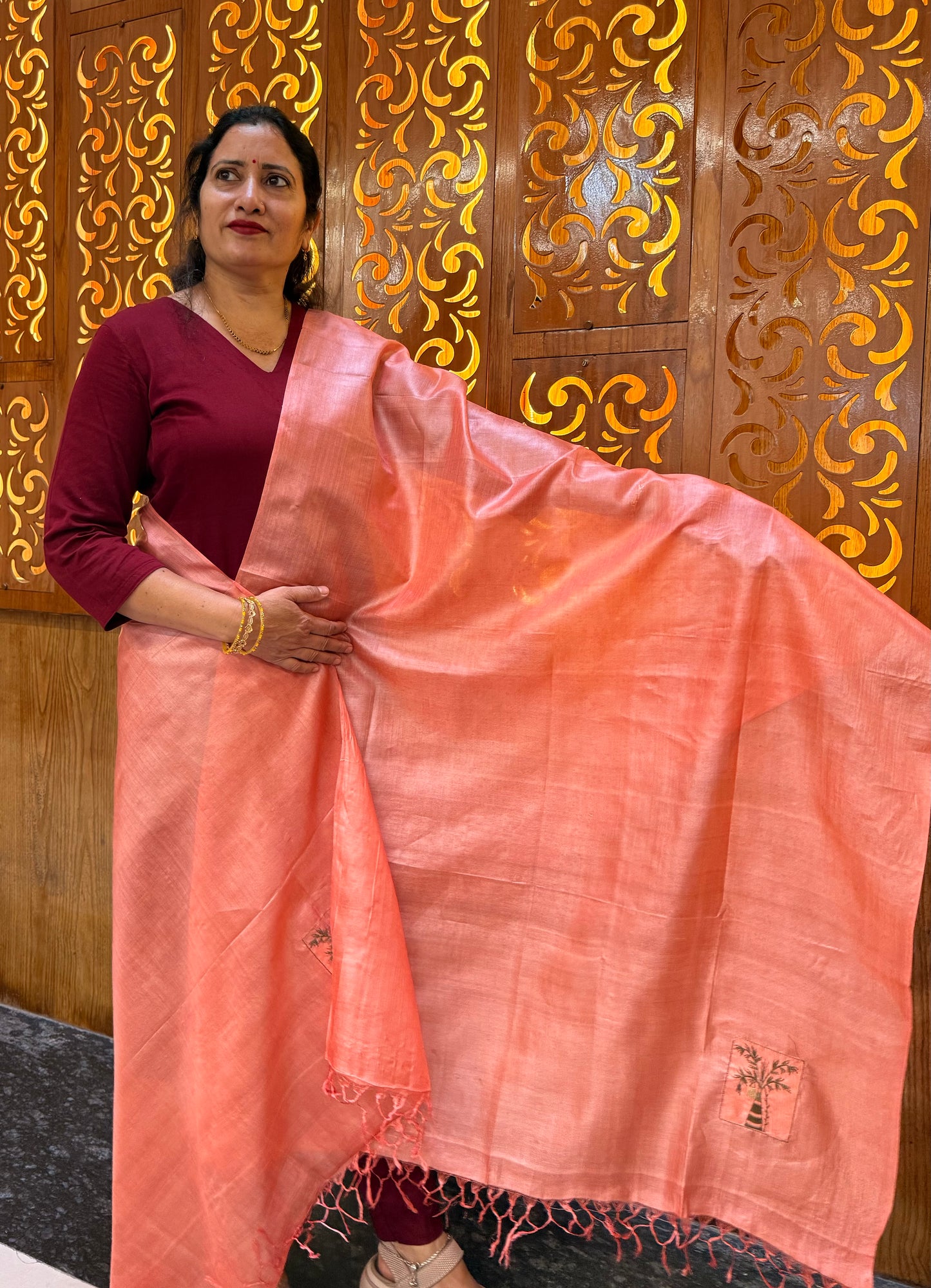 Pure Kosa Silk Plain Dupatta