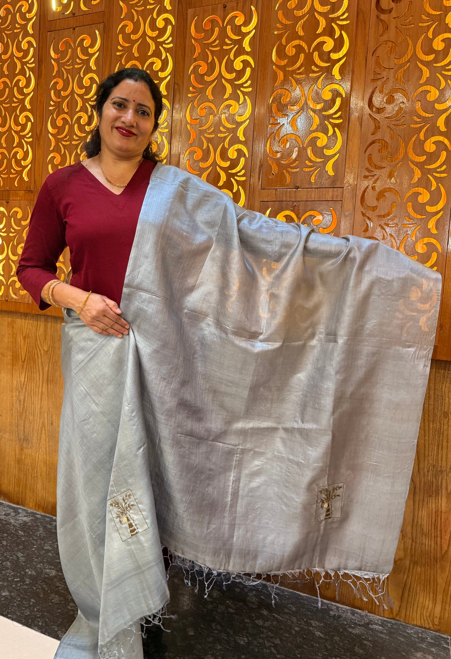 Pure Kosa Silk Plain Dupatta