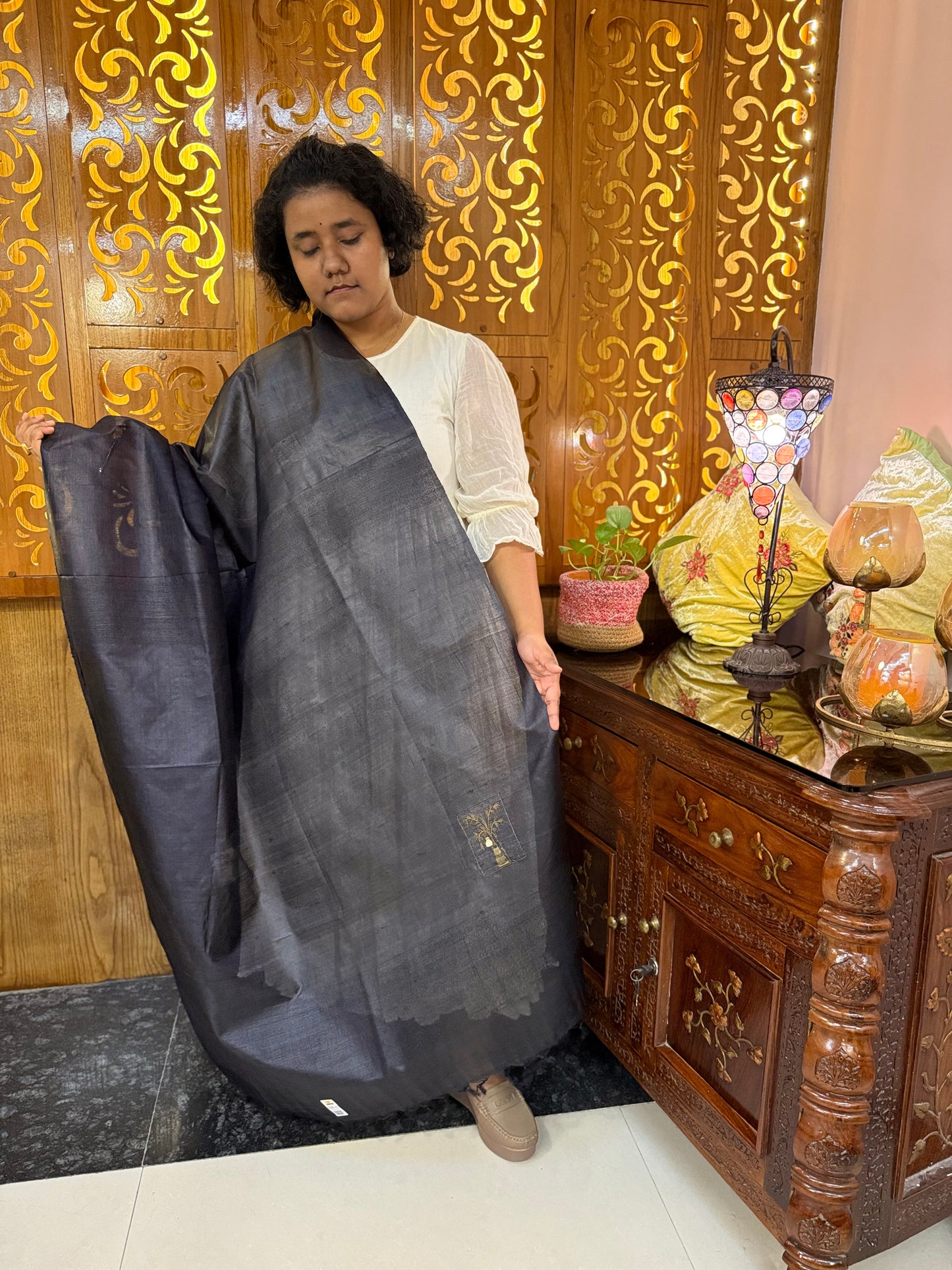 Pure Kosa Silk Dupatta with Ghicha Border