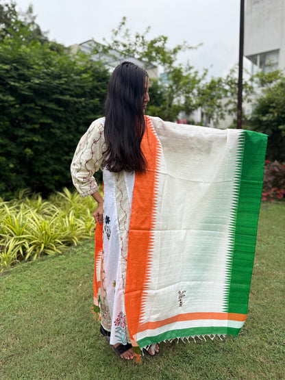 Tricolour Kosa Dupatta