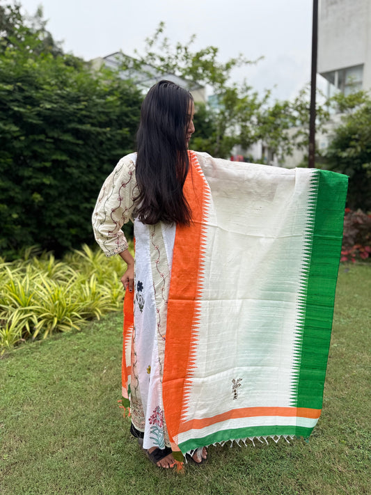 Tricolour Kosa Dupatta