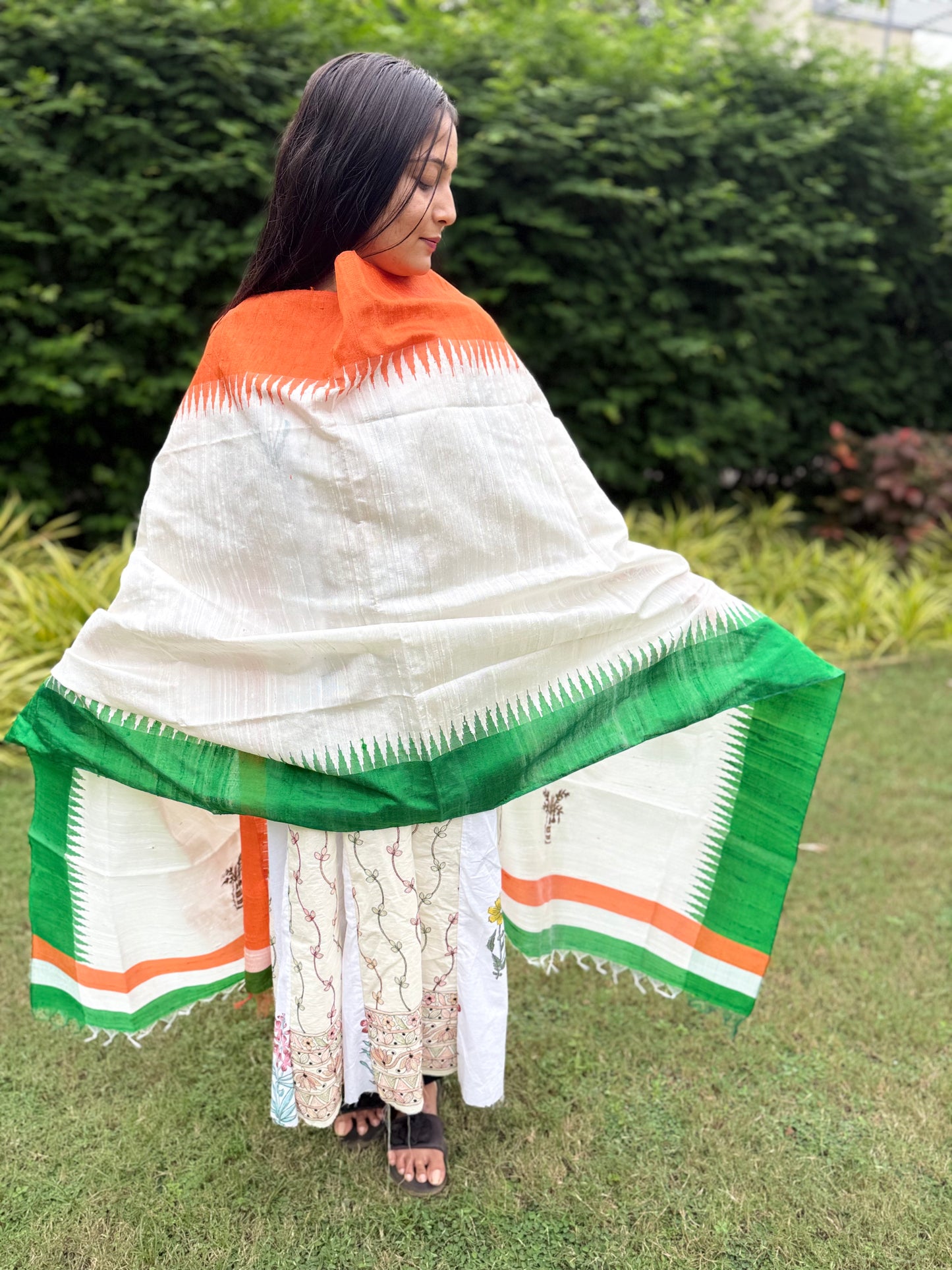 Tricolour Kosa Dupatta