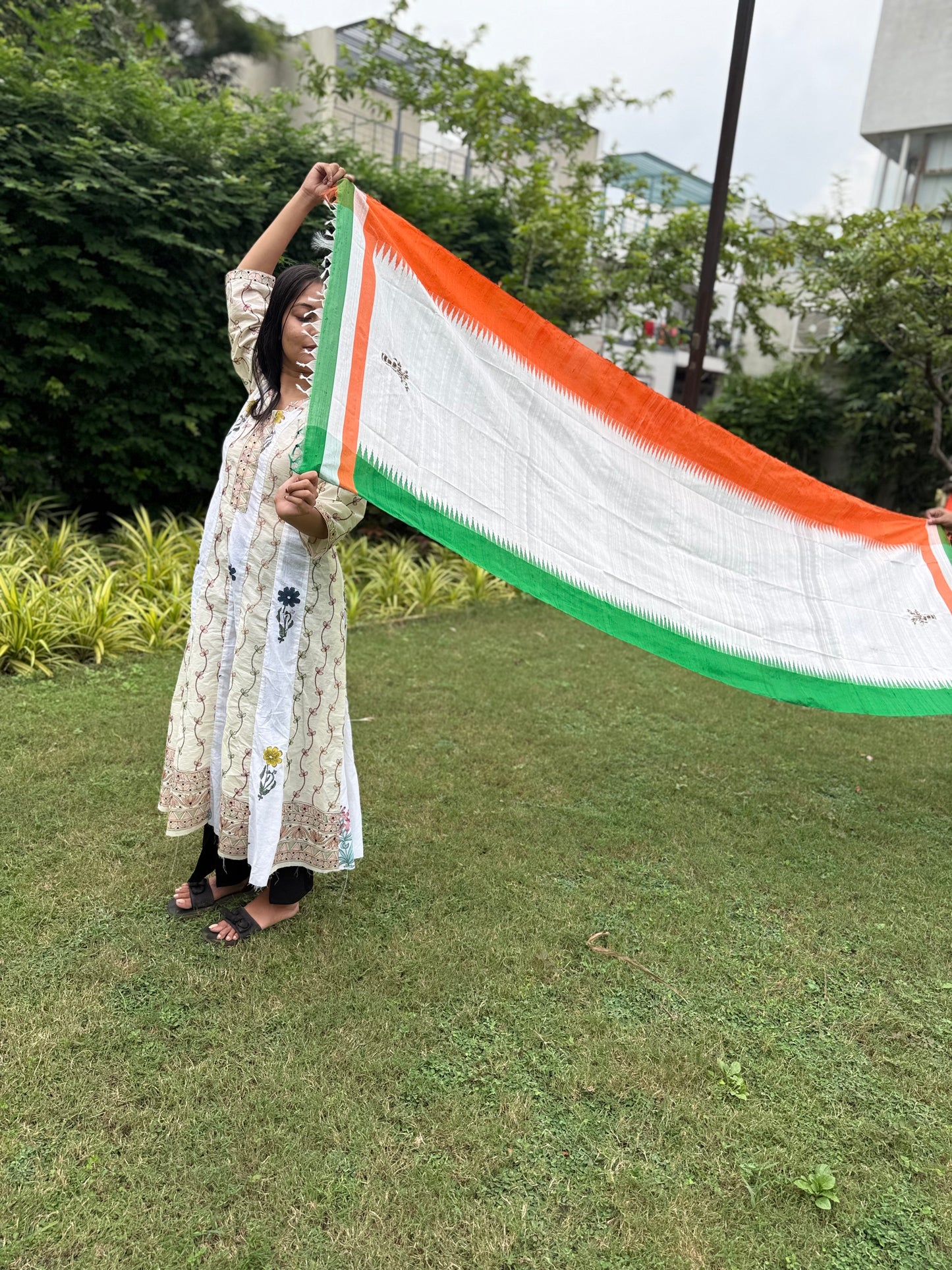 Tricolour Kosa Dupatta