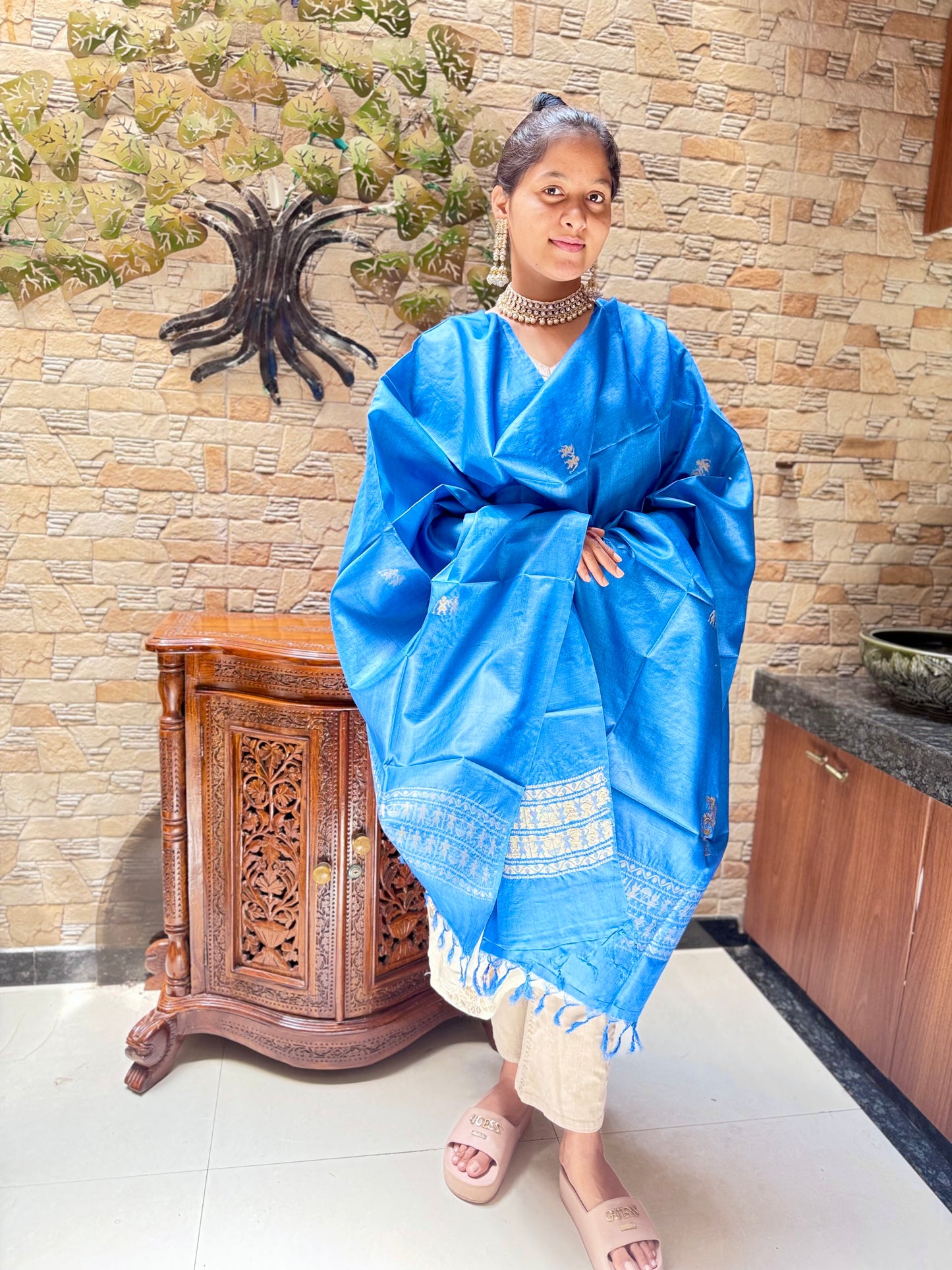 Pure Desi Tussar Kosa Dupatta