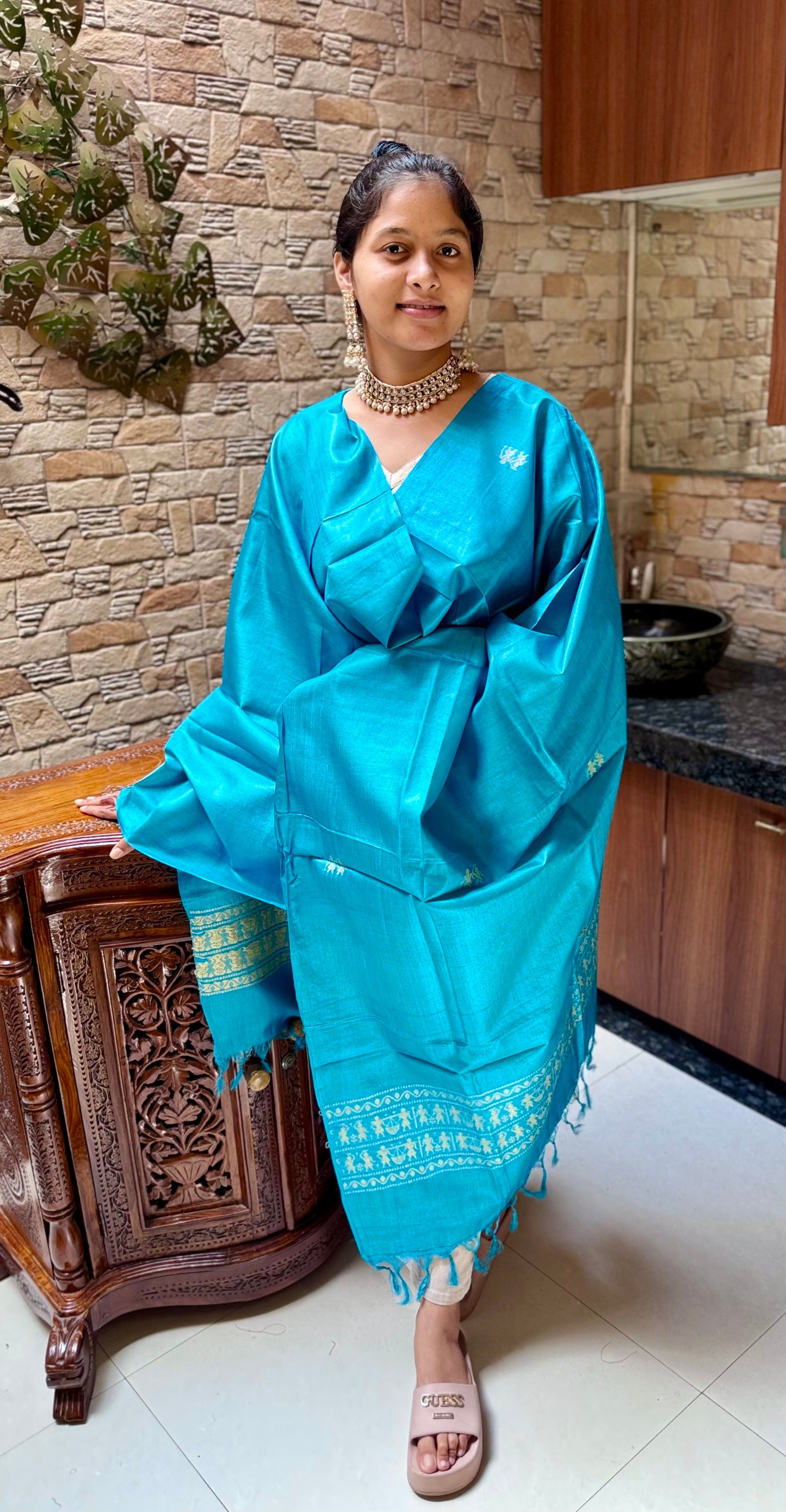Pure Desi Tussar Kosa Dupatta