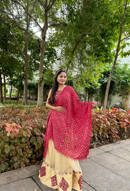 Bandhej Kosa Silk Dupatta