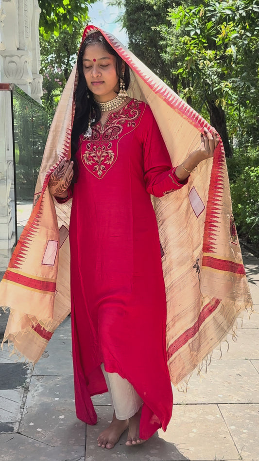 Durga-Face Kosa Dupatta